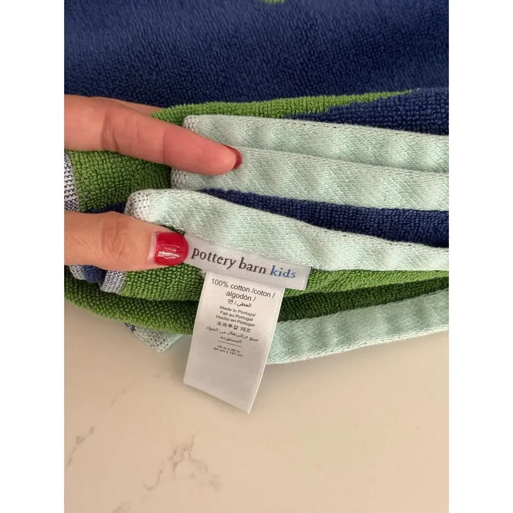POTTERY BARN KIDS Alligator Jacquard Bath Towels Set